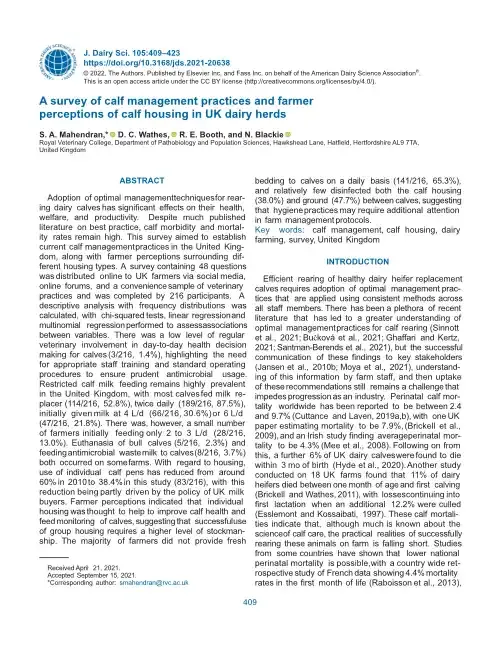 Absetzkriterien in britischen Milchviehbetrieben